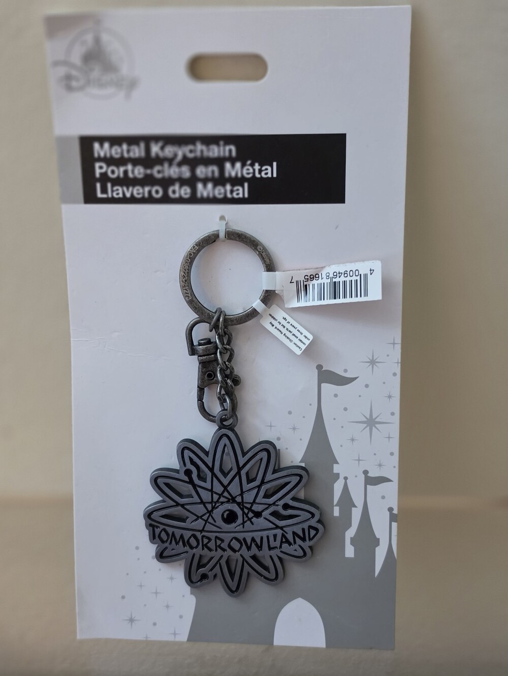 Disney Tomorrowland Black Metal Key & Card Holder Keychain